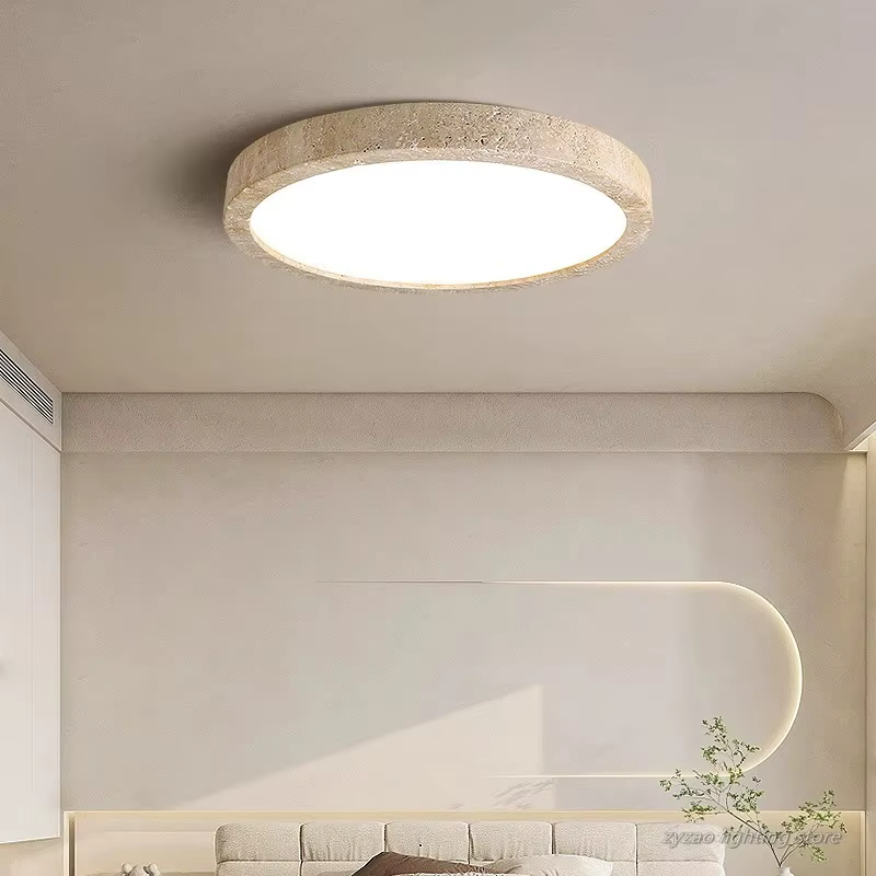 Grotte jaune pierre LED plafonniers couloir salon nordique moderne Wabi Sabi naturel