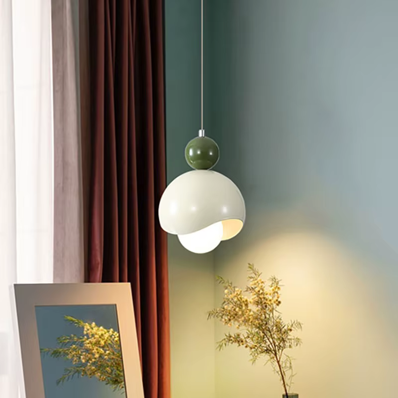 Lampe d'ambiance longue pour chambre à coucher, style crème français, pour restaurant, à suspendre au plafond, réglable en hauteur - E27