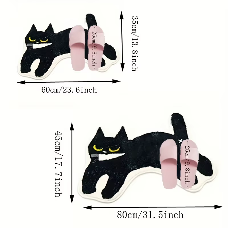 Tapis VIKAMA Sassy Black Cat antidérapant