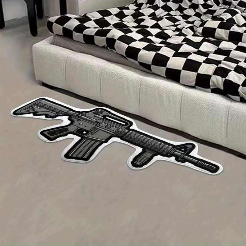 Tapis VIKAMA de style américain à motif de pistolet : antidérapant