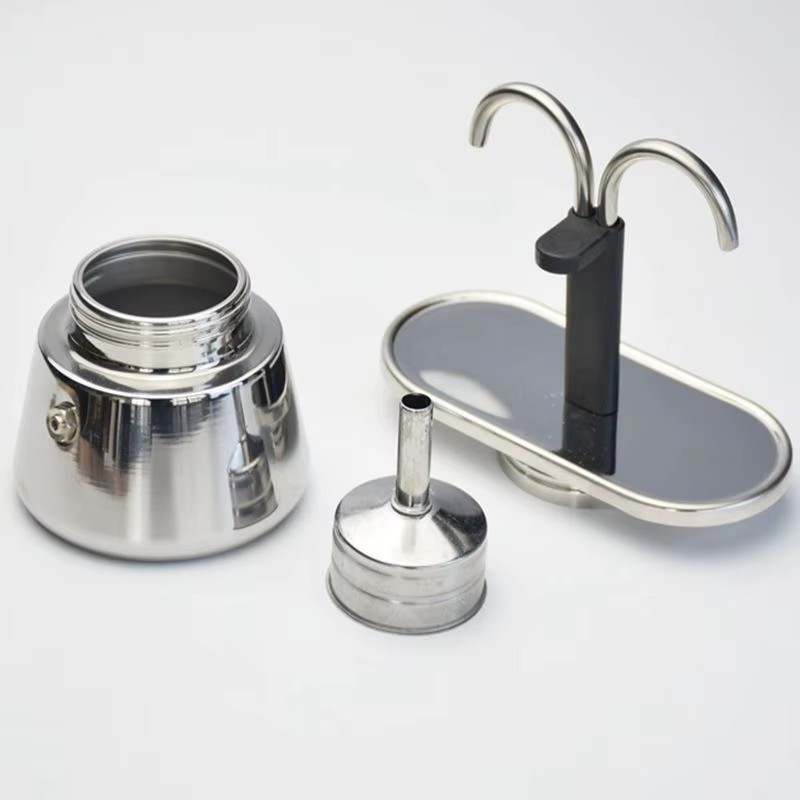 Moka Pot à double tube en acier inoxydable 304, cafetière italienne, mini cafetière à main, appareil à café, outil de cuisine