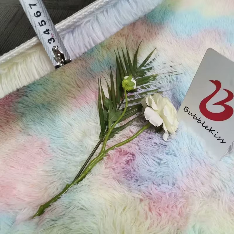 Tapis rond en peluche, tapis blanc moelleux pour salon