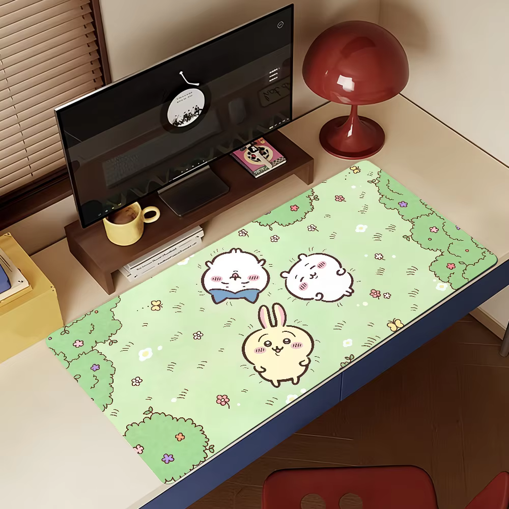 Tapis de souris Cartoon C-Chiikawa pour le bureau, les jeux et les claviers, antidérapant, grand format, imperméable