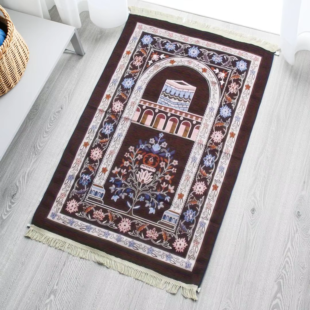 Tapis de prière en tissu, tapis de prière musulman, rembourré, doux et Portable, pour salle d'église