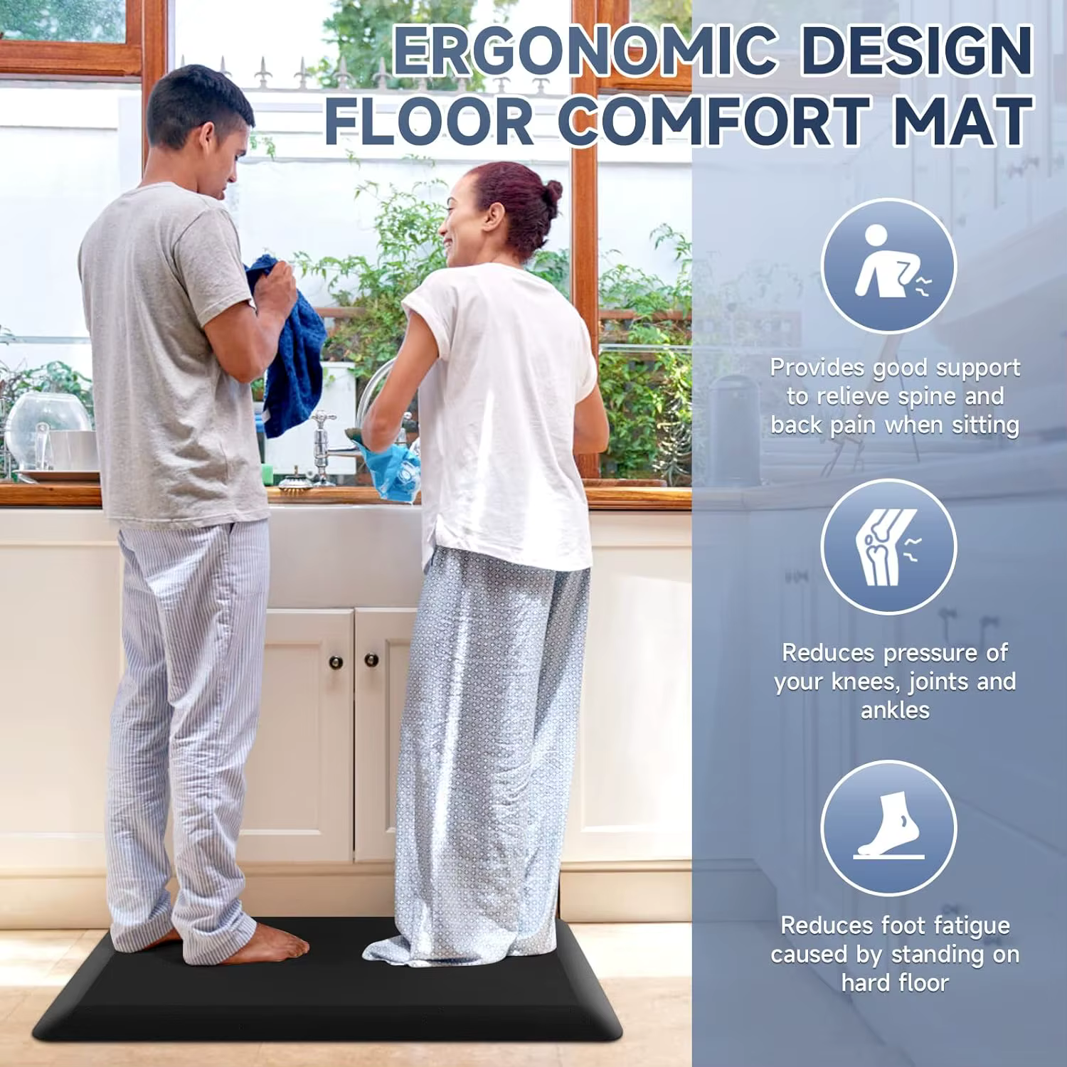 Tapis de cuisine épais de 4/5 pouces pour sol