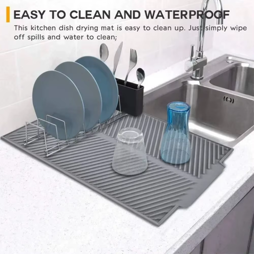 Tapis de séchage de vaisselle en silicone antidérapant
