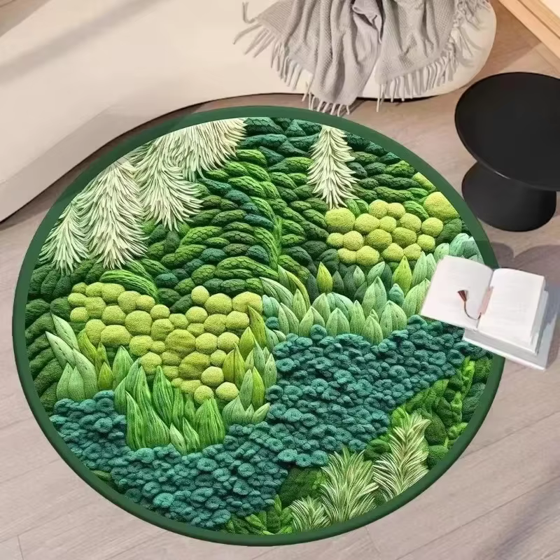 Tapis rond en Imitation cachemire