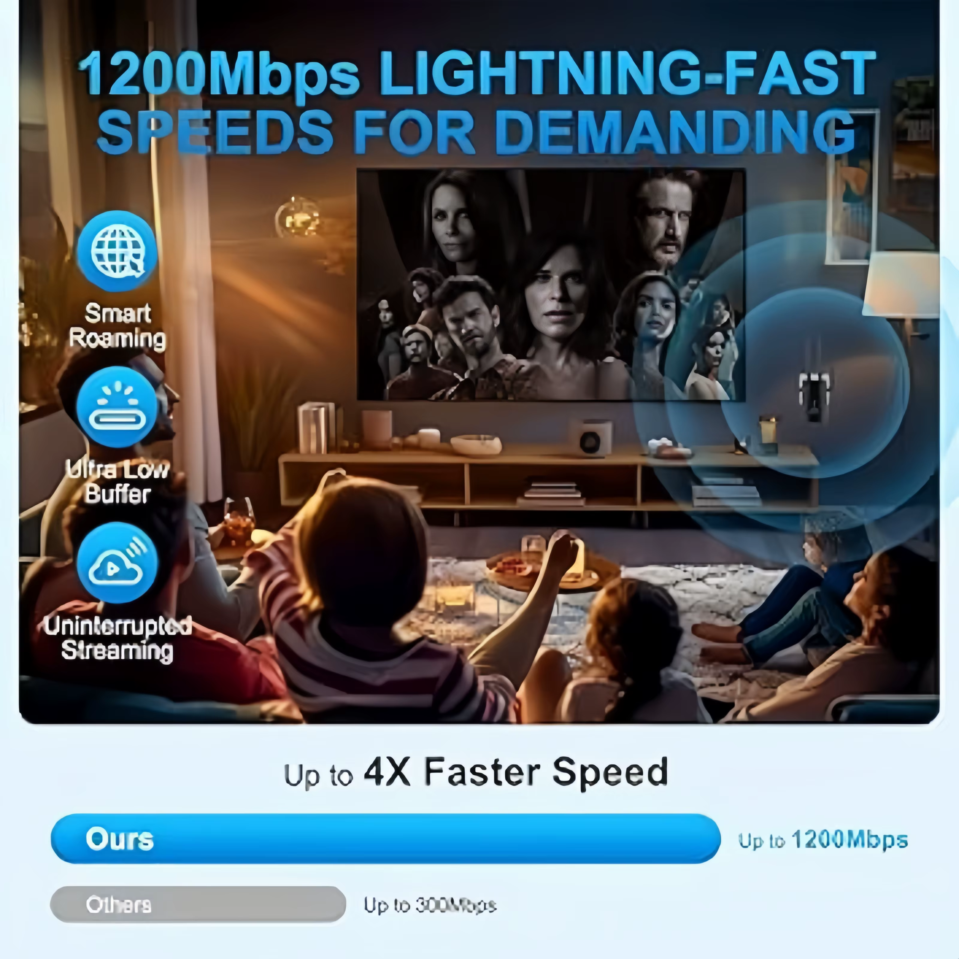 Répéteur WiFi sans fil double bande 2.4G 5GHz, 1200Mbps, extension WiFi 802.11ac, amplificateur Gigabit, routeur, amplificateur de Signal longue portée