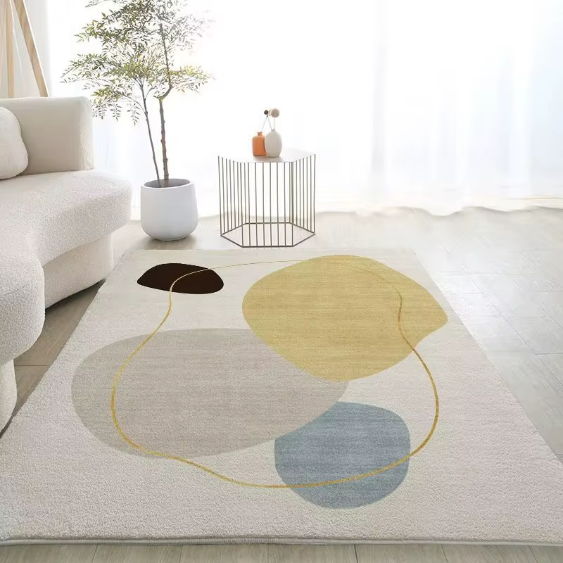 Tapis de Sol en Peluche Blanc Doux et Confortable