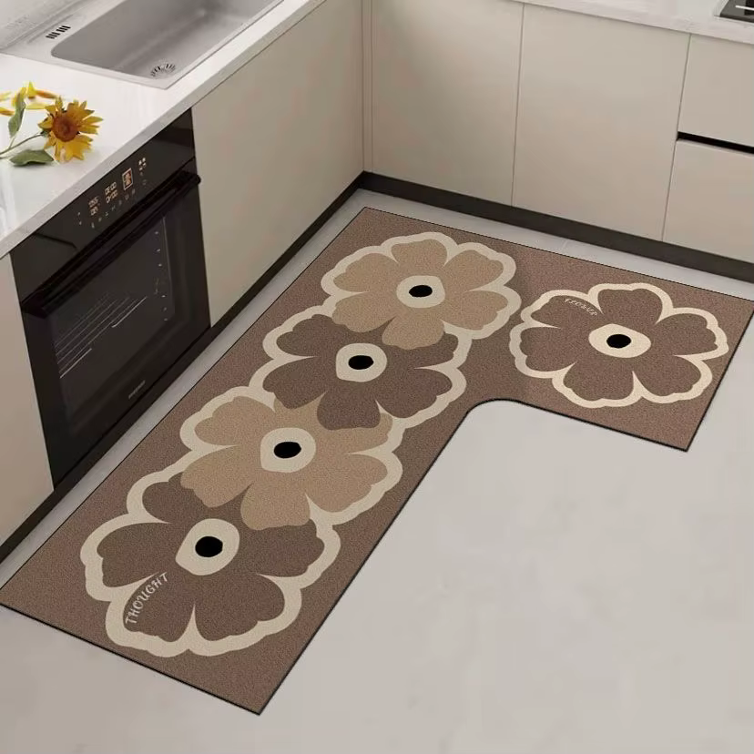 Tapis de sol de cuisine au design minimaliste avec coussin absorbant l'eau en terre de diatomée