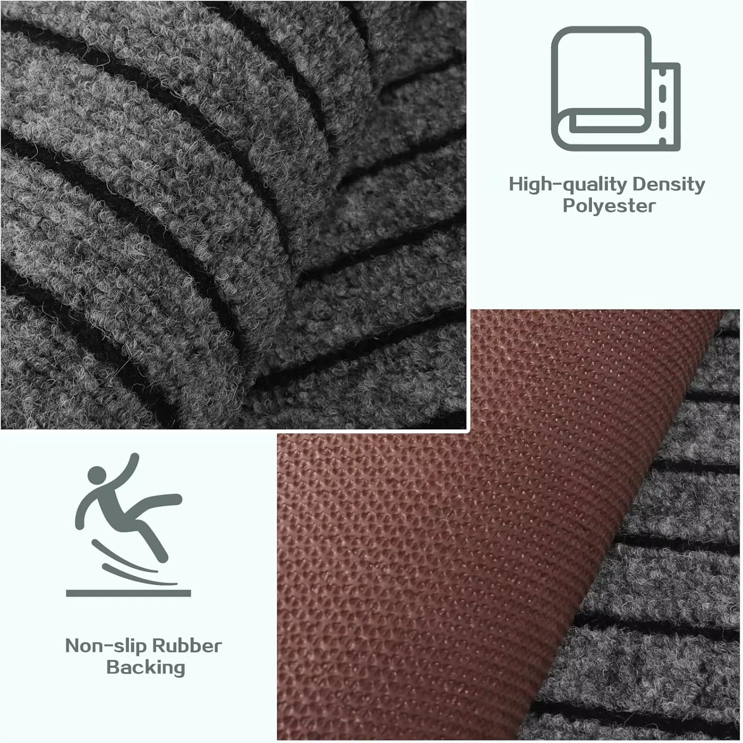 Tapis antidérapant de taille personnalisée au dos