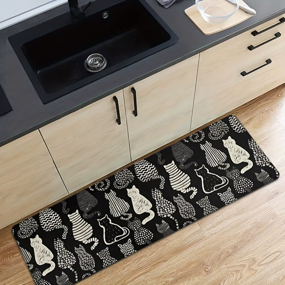 Tapis à motif de chat de dessin animé