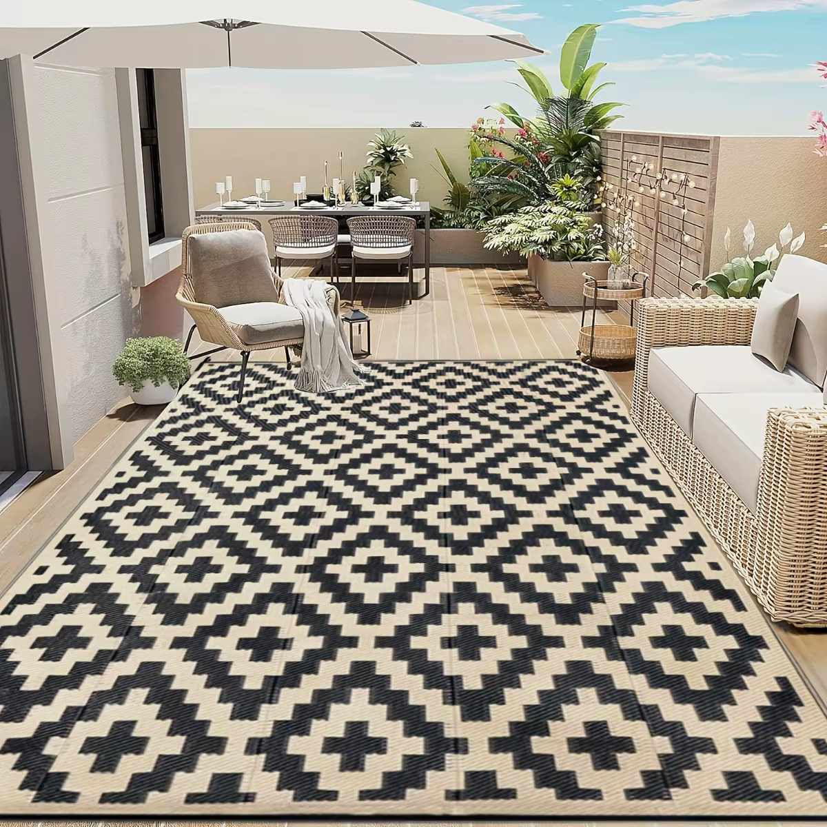 Tapis en plastique réversible imperméable double face