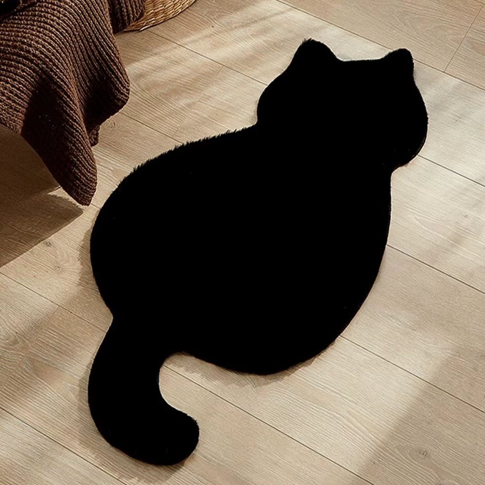 Tapis de chevet en fausse fourrure de lapin