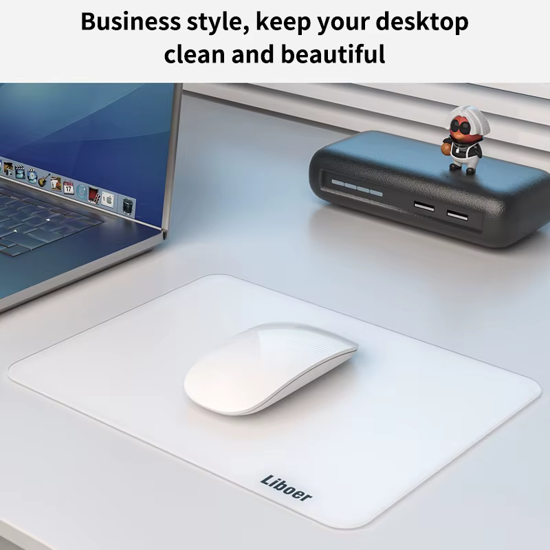 Grand tapis de souris en verre imperméable, antidérapant, pour le jeu et le bureau, accessoires de clavier