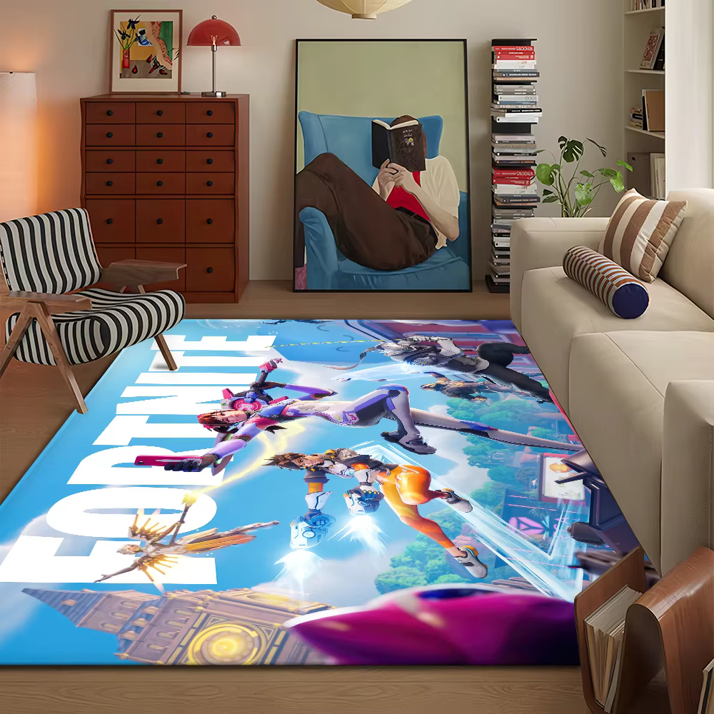 F-Fortnites Cartoon Game Door Mat Bath Tapis de sol décoratif polyvalent en microfibre et flanelle