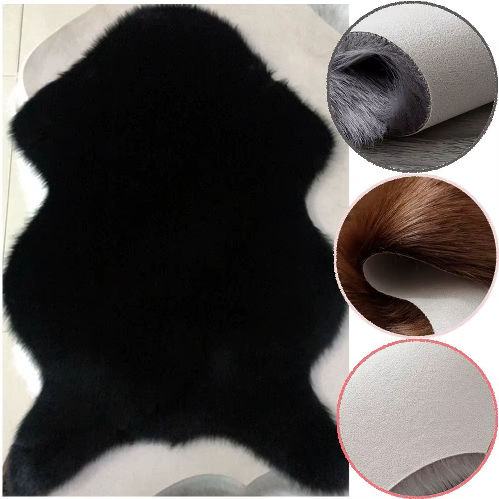 Tapis en peluche doux en peau de mouton pour chambre à coucher