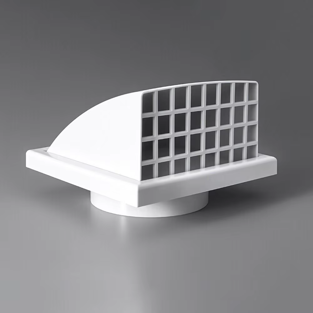Grille de ventilation extérieure en ABS, conception anti-pluie avec valve, capot d'extraction, sortie d'air, système d'évacuation