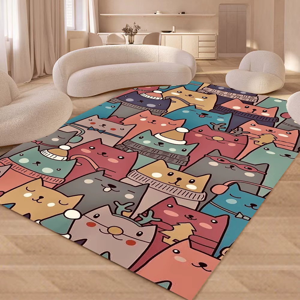 Tapis chat de dessin animé