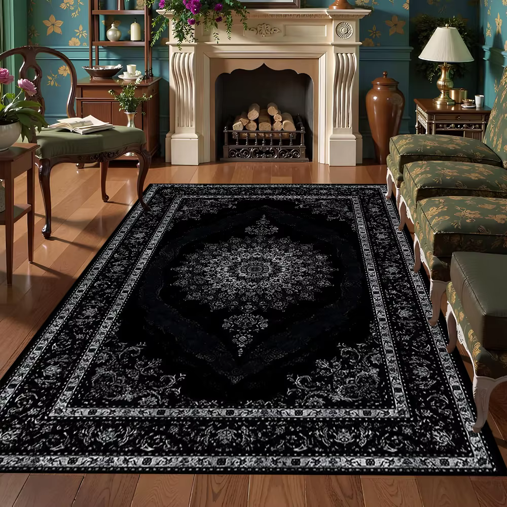 Tapis noir de Style bohémien