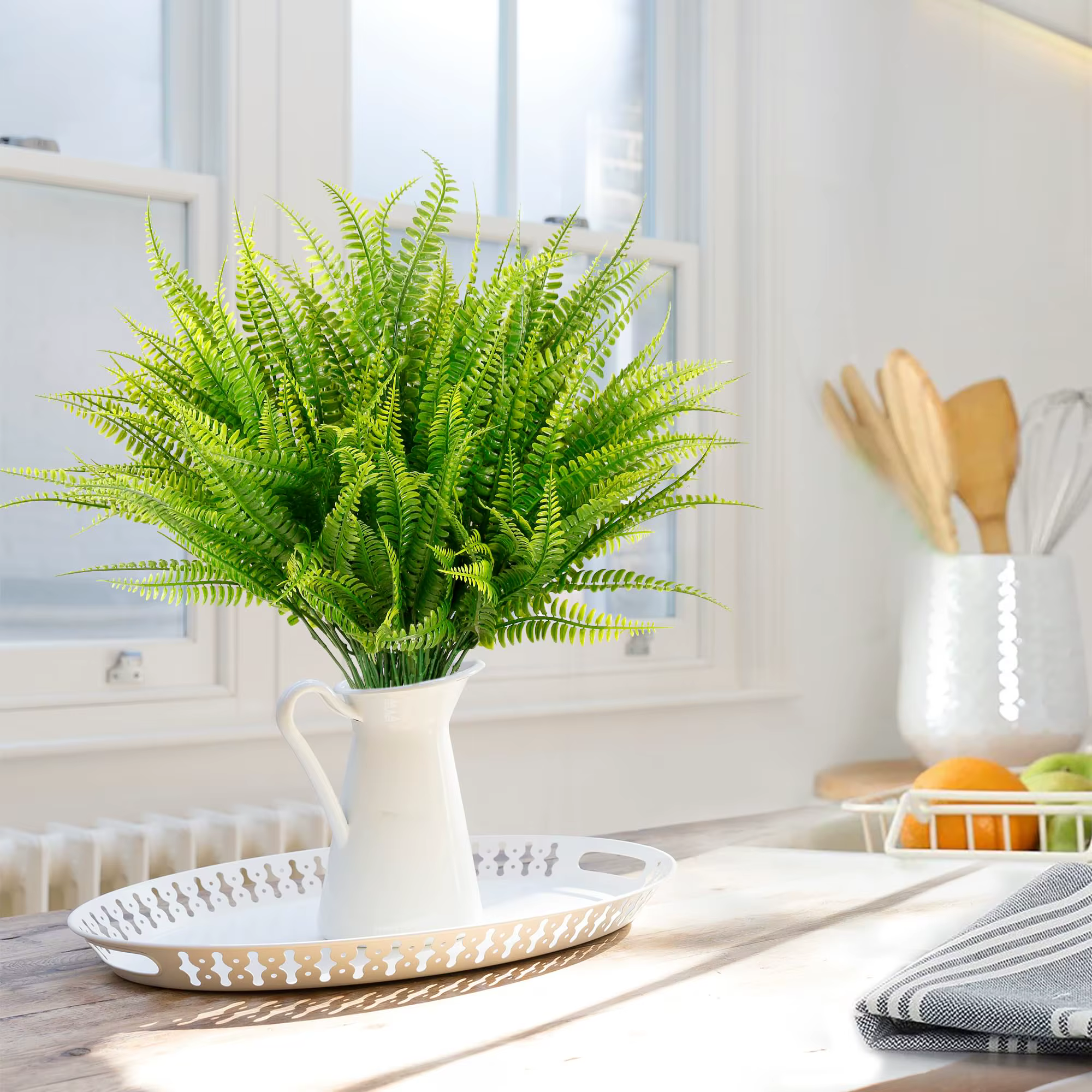 Lot de 4 à 20 plantes artificielles, fausses fougères de Boston, arbustes artificiels, verdure résistante aux UV pour la décoration de la maison, du jardin et de l'extérieur
