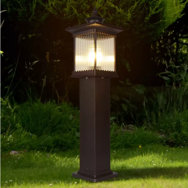 Lampe de pelouse extérieure, mur étanche du sol au sol du jardin, porte de cour, applique murale de Villa carrée