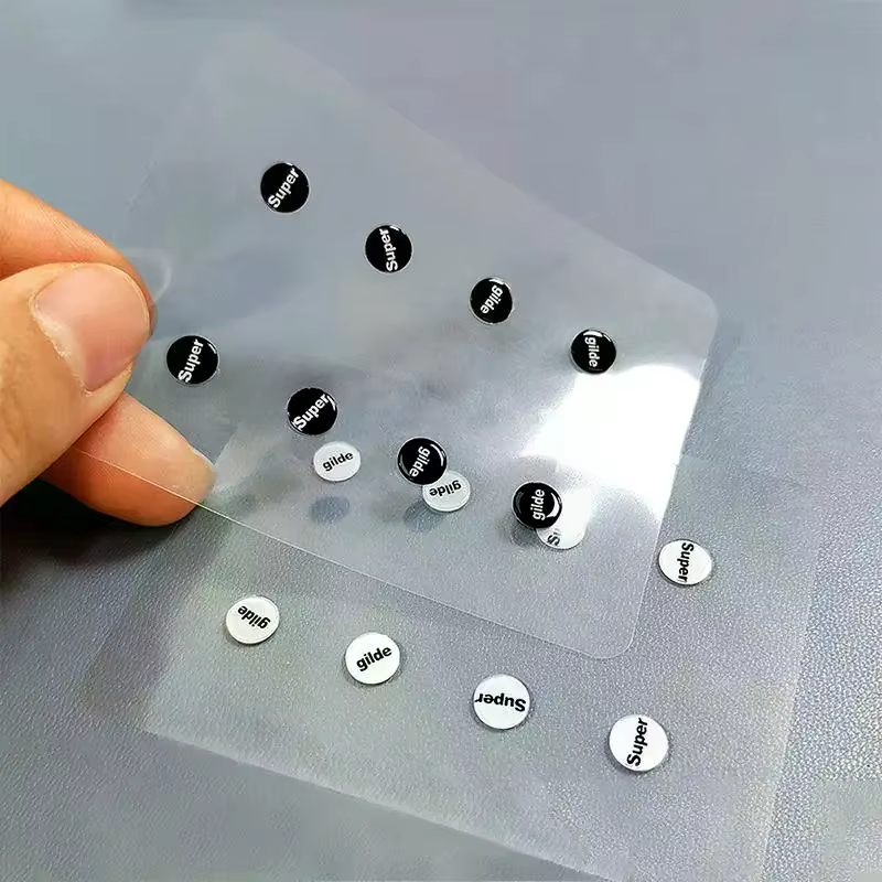Patins de souris en verre, 1 paquet, points universels DIY, autocollants à faible friction pour une performance fluide de la souris, pour le jeu et le bureau