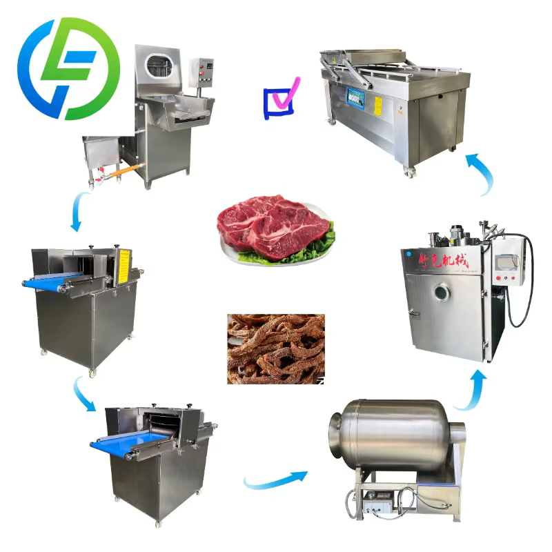 Ensemble complet d'équipement de traitement de viande séchée de bœuf, ensemble complet de ligne de production de produits de viande