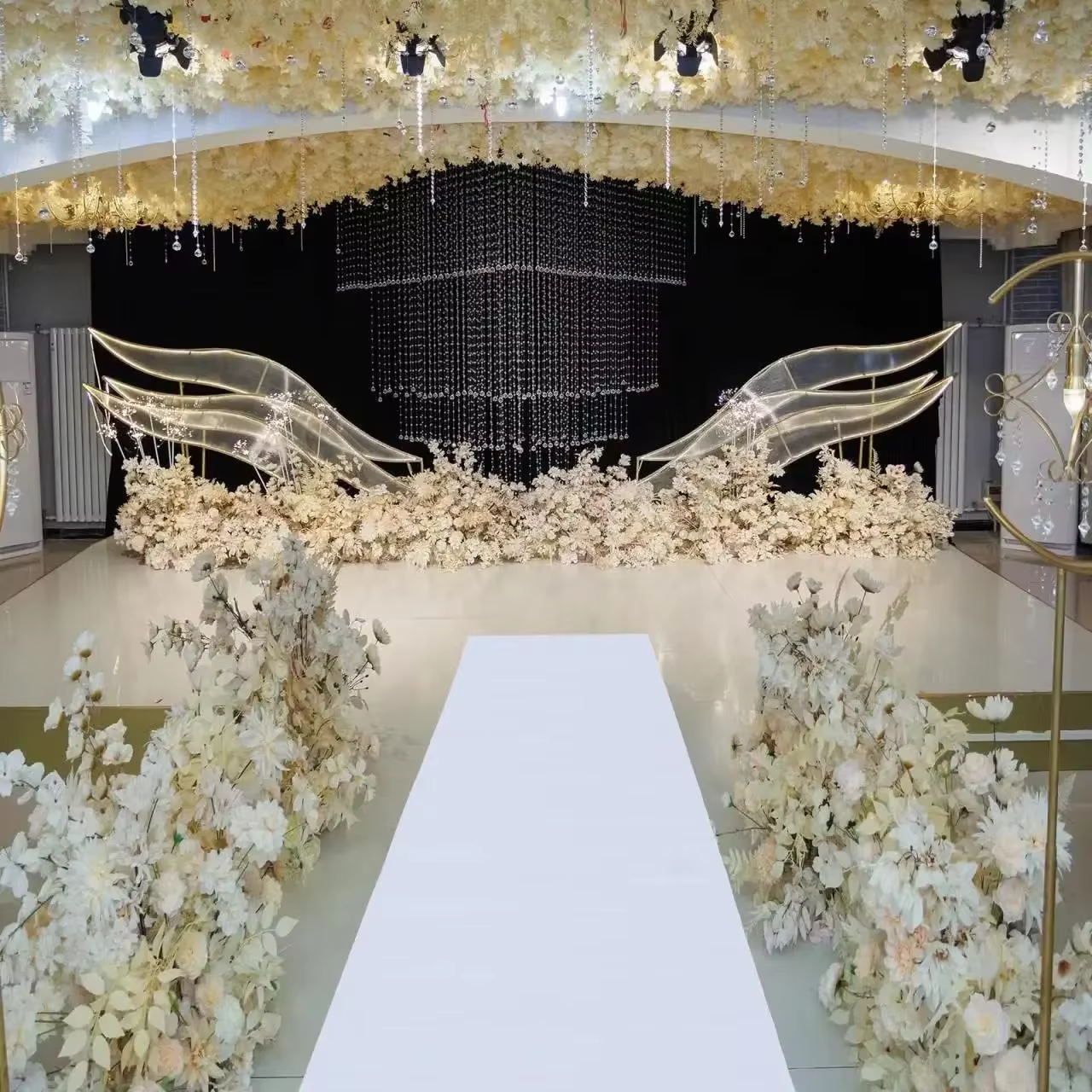 Tapis blanc de couloir intérieur et extérieur