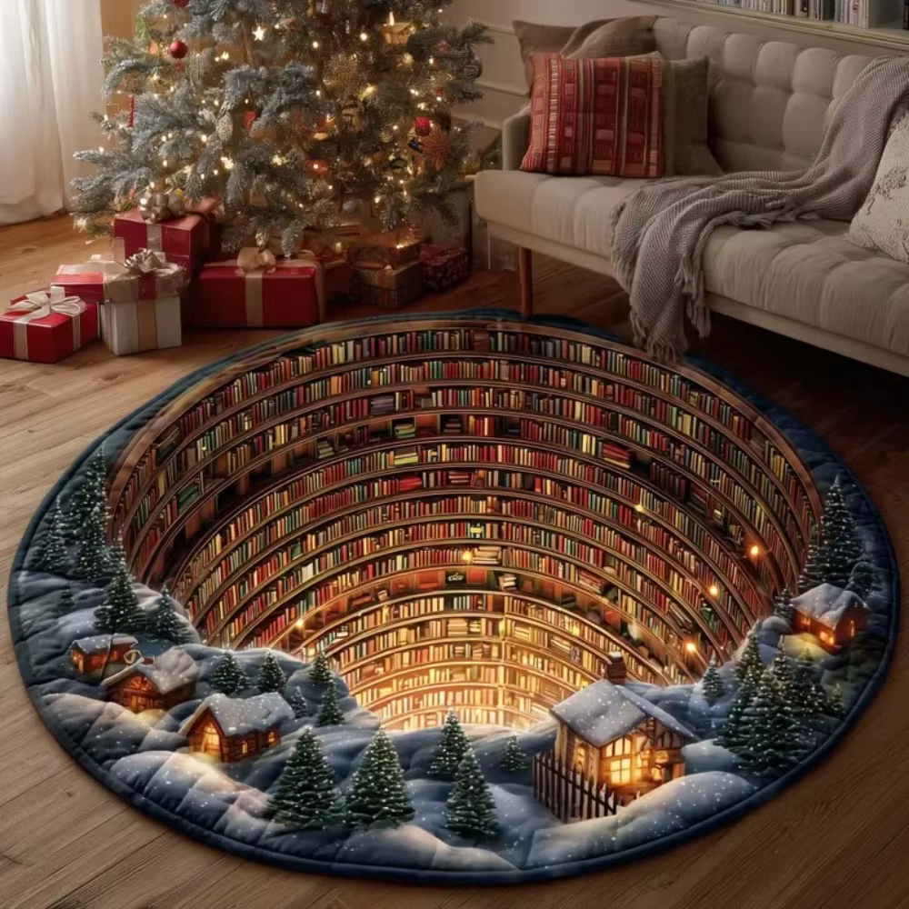 Tapis rond confortable à illusion 3D