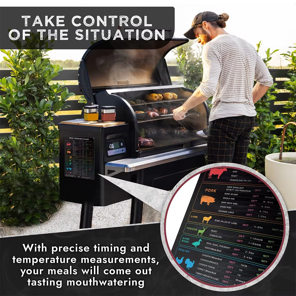 LMETJMA – aimant de température de viande, étanche, pour barbecue, griller, fumeur, Guide, boeuf, volaille, poisson, porc, tableau de température de cuisson JT294