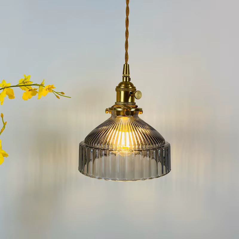 Lustre en verre et laiton de style nordique rétro, lampe de chevet créative et personnalisée pour bar, restaurant, café et chambre à coucher