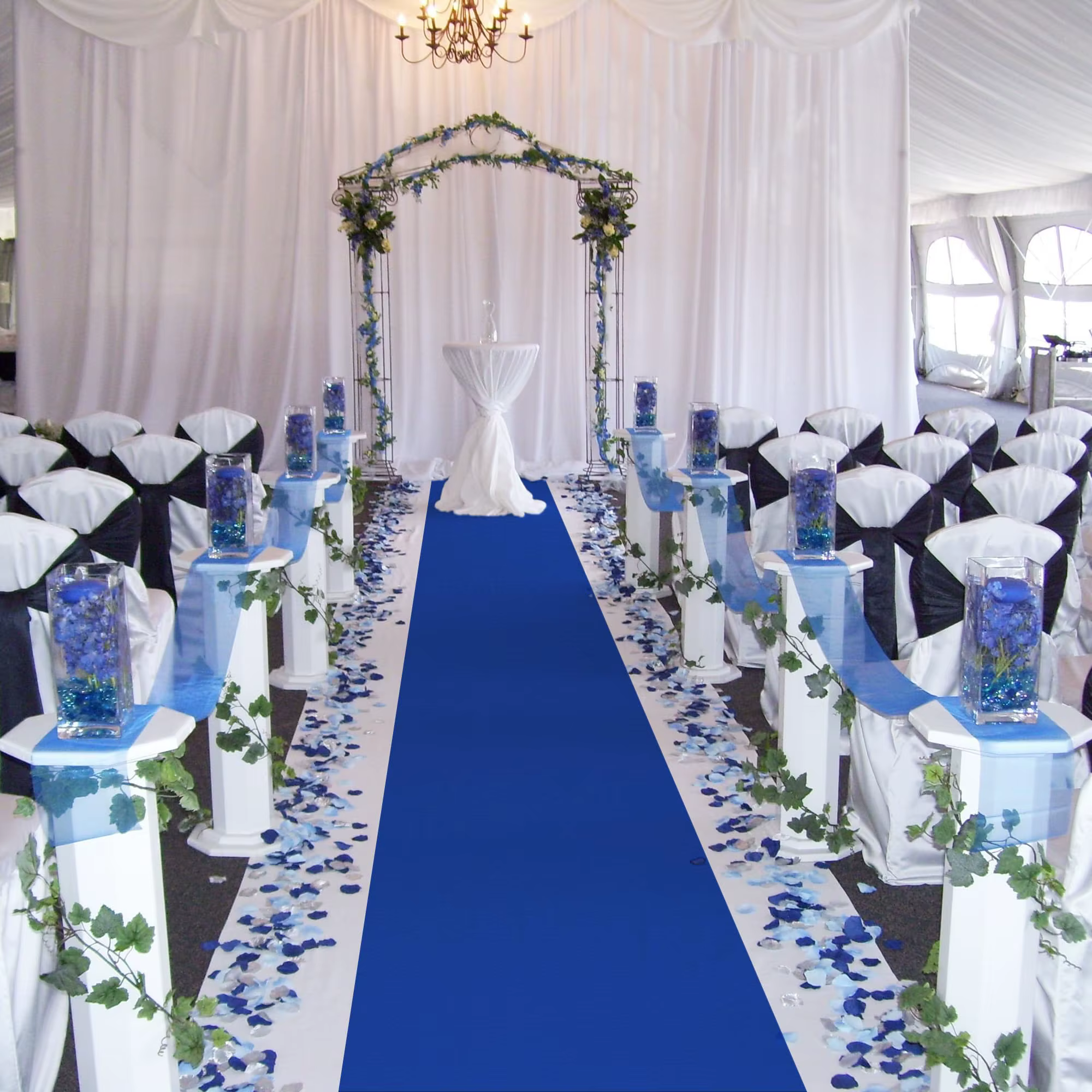 Tapis de couloir de luxe bleu royal