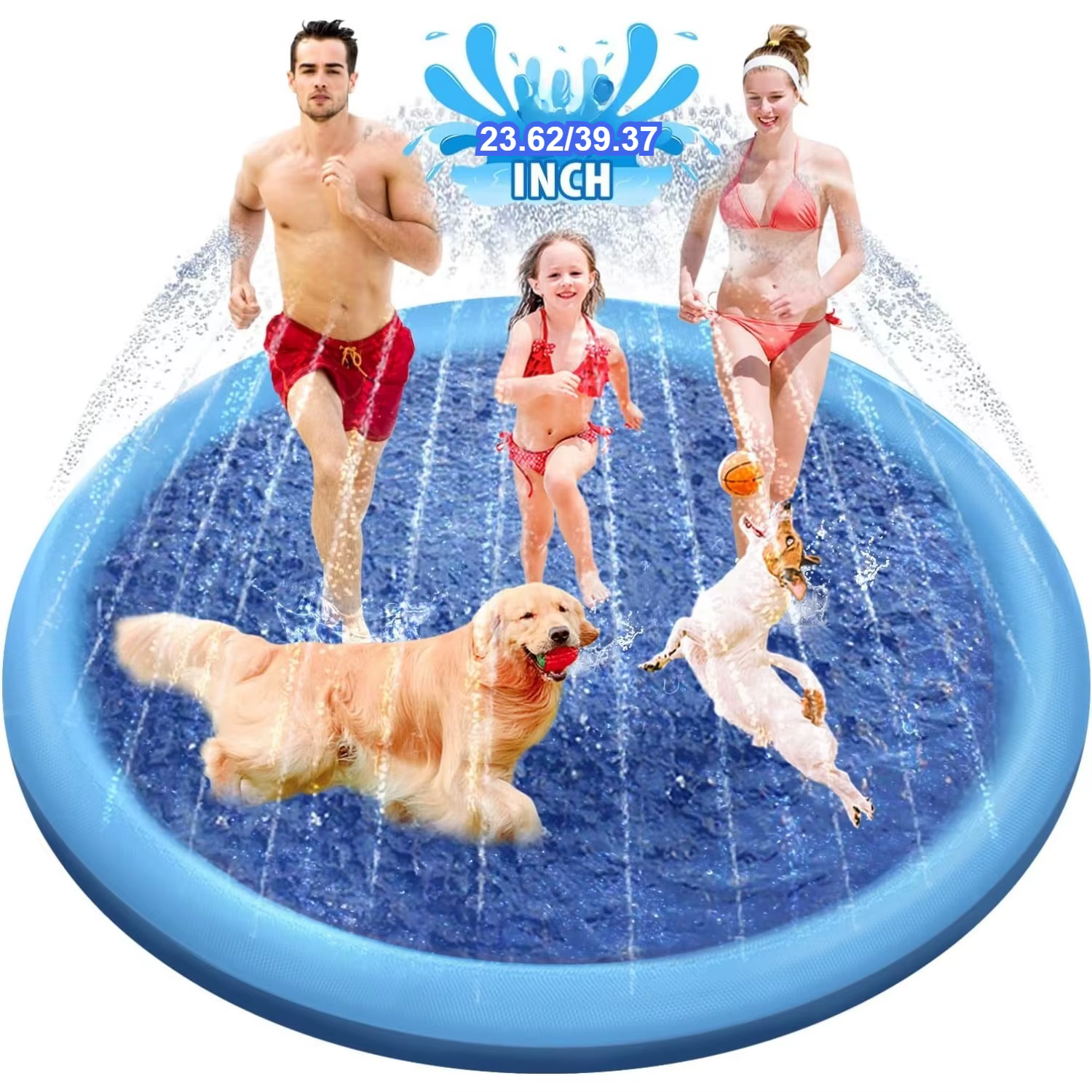 Tapis de jeu interactif pour animaux de compagnie de 100 cm, jouet d'été pour divertissement familial, tapis rafraîchissant adapté aux jeux interactifs avec les chiens