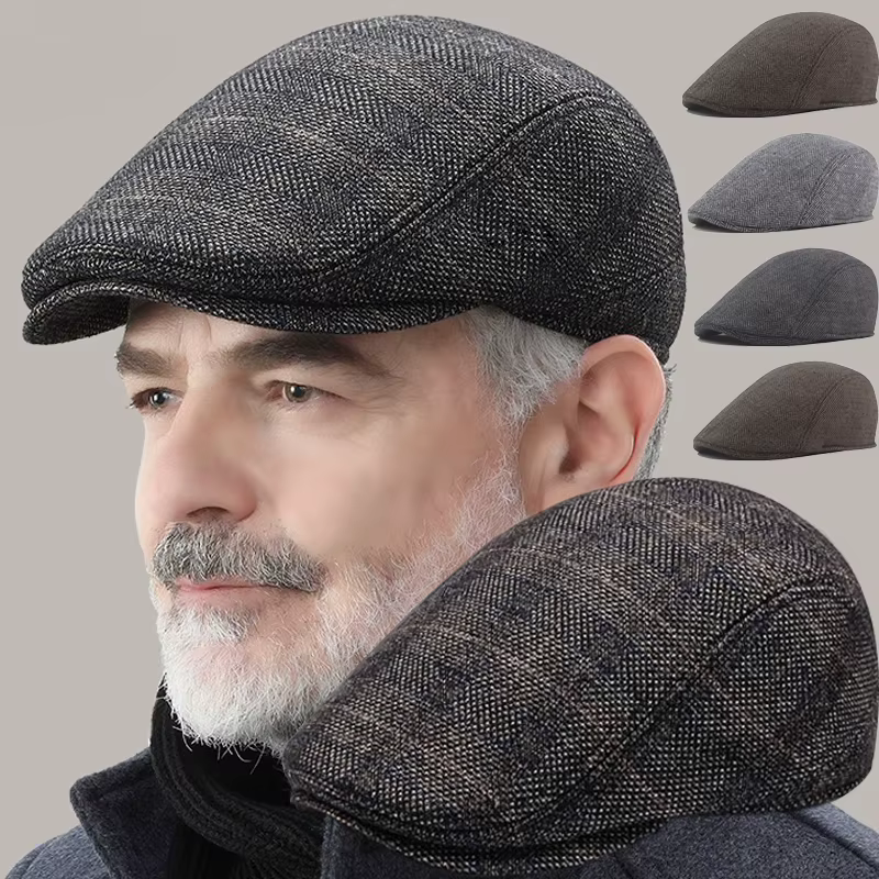 Bérets de mode hommes de haute qualité automne hiver laine chapeau à chevrons casquette plate classique artiste peintre chapeau mâle béret casquettes Gorras