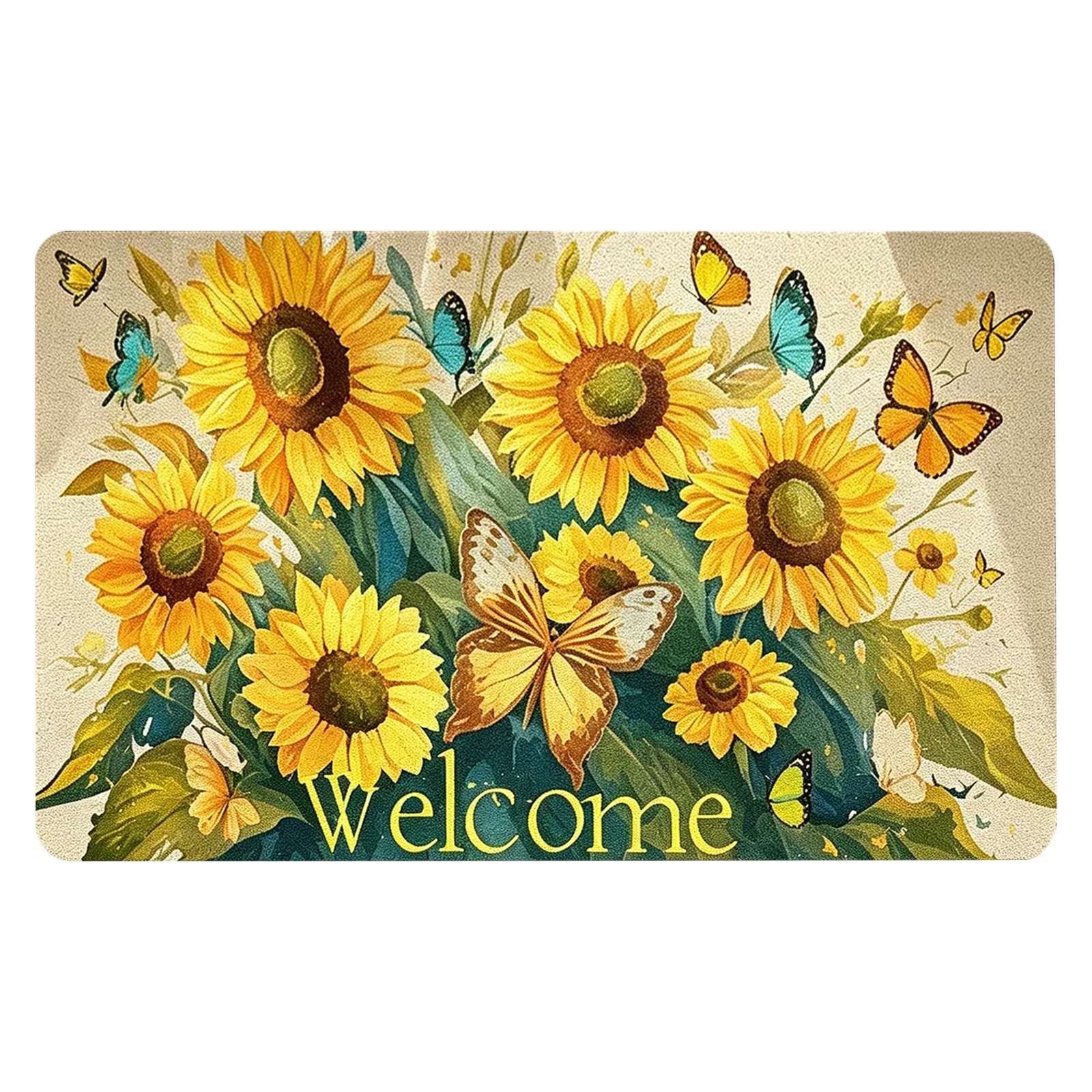 Tapis d'entrée intérieur imprimé citron