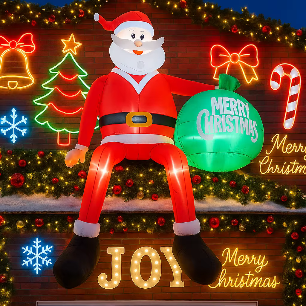 Décorations de noël gonflables au néon