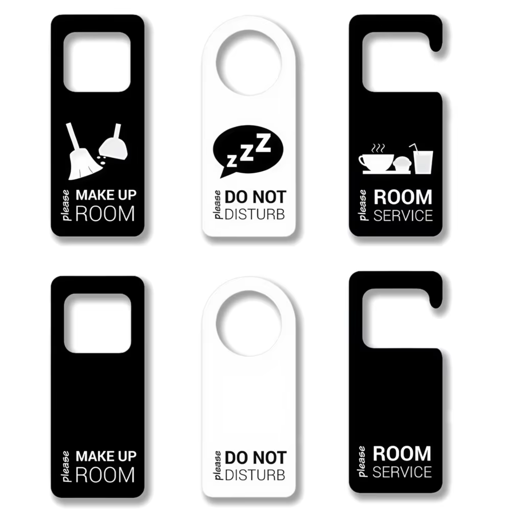 Cintre pour porte d'hôtel "Ne pas déranger", en matériau PVC durable et épais, avec une taille de 8 x 24 cm, adapté aux hôtels.