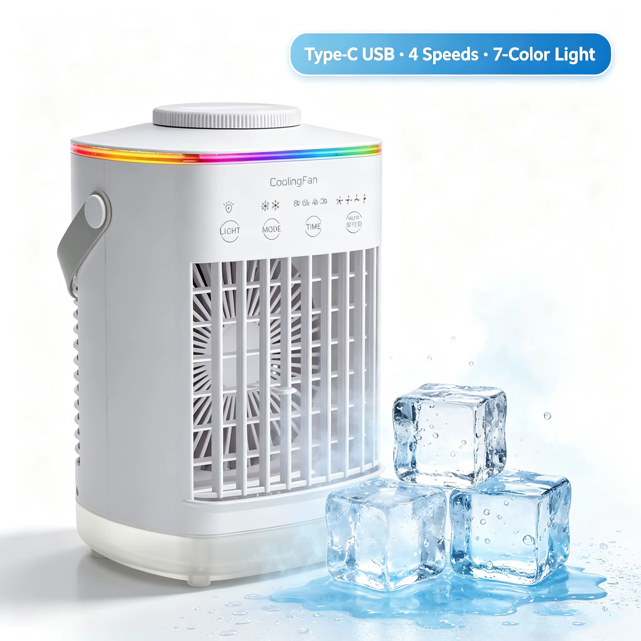 Climatiseur domestique LED veilleuse refroidisseur d'air ventilateur Portable humidificateur bureau brume ventilateur de refroidissement pour bureau maison Mini ventilateur