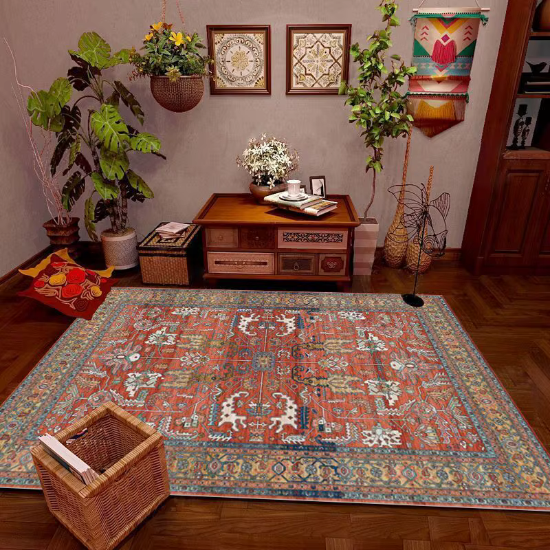 Tapis ethnique rétro pour salon
