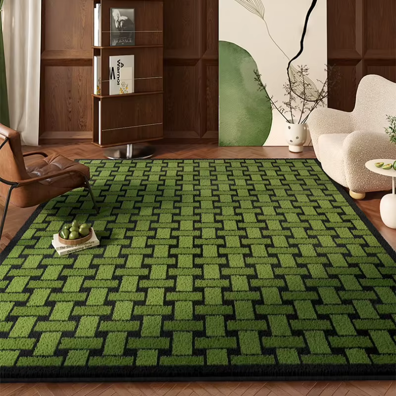 Tapis vert de Style rétro pour décoration de chambre à coucher