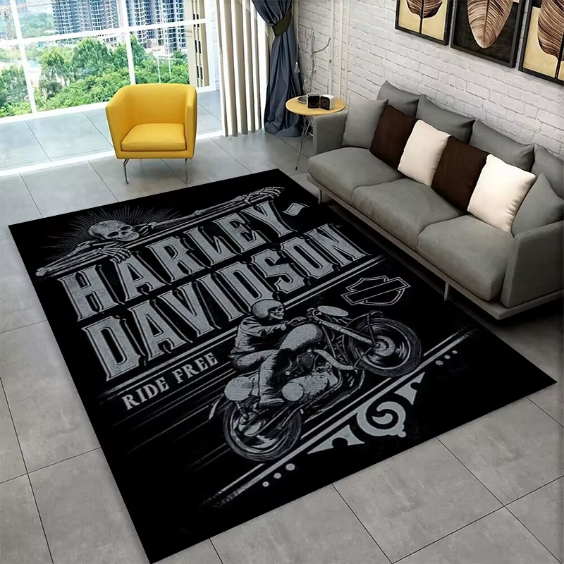Tapis antidérapant rétro H-Harleys Racing Moto pour salon