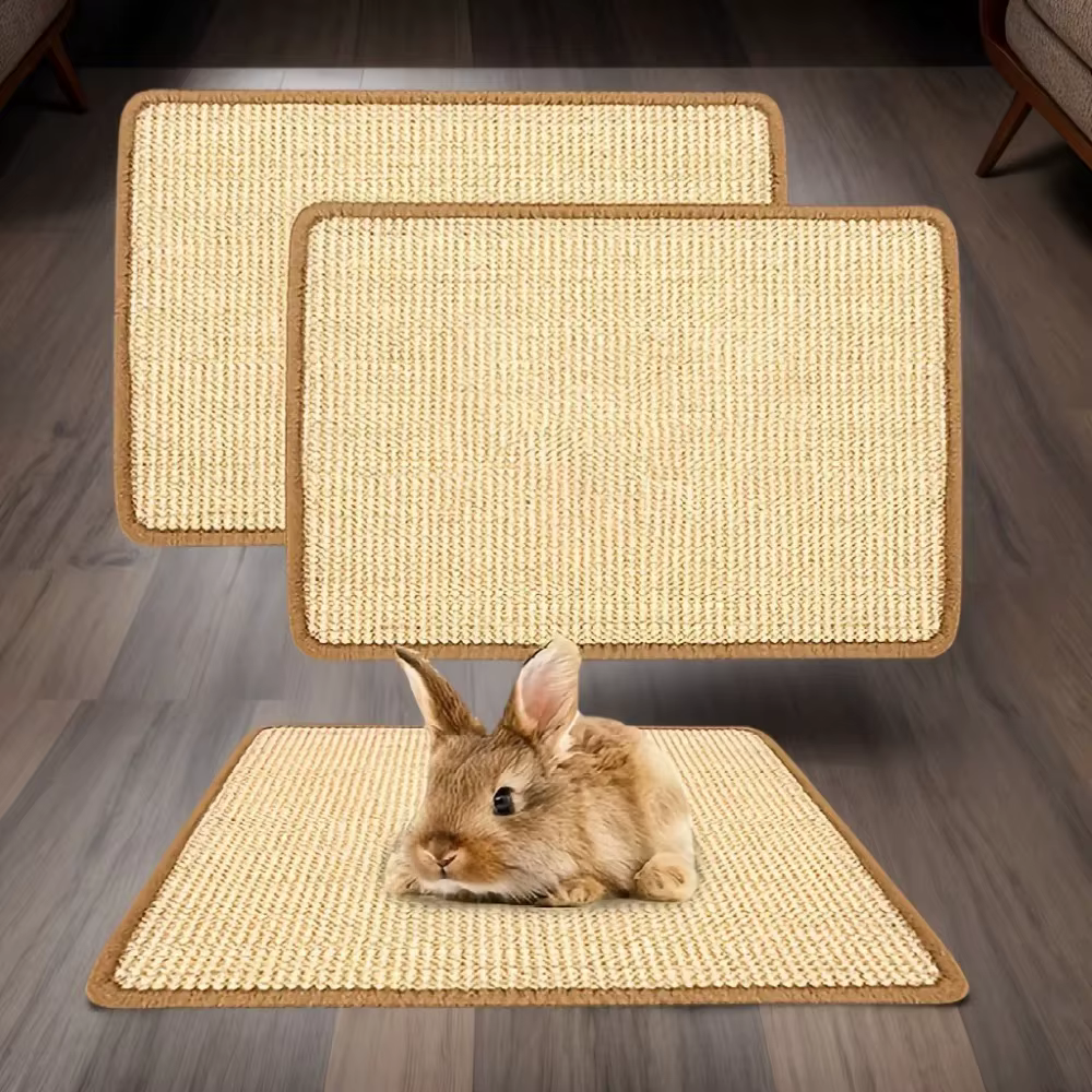 Tapis à mâcher et à gratter pour lapin – Coussin antidérapant en fibre naturelle | Sous-vêtements en cage et soins des