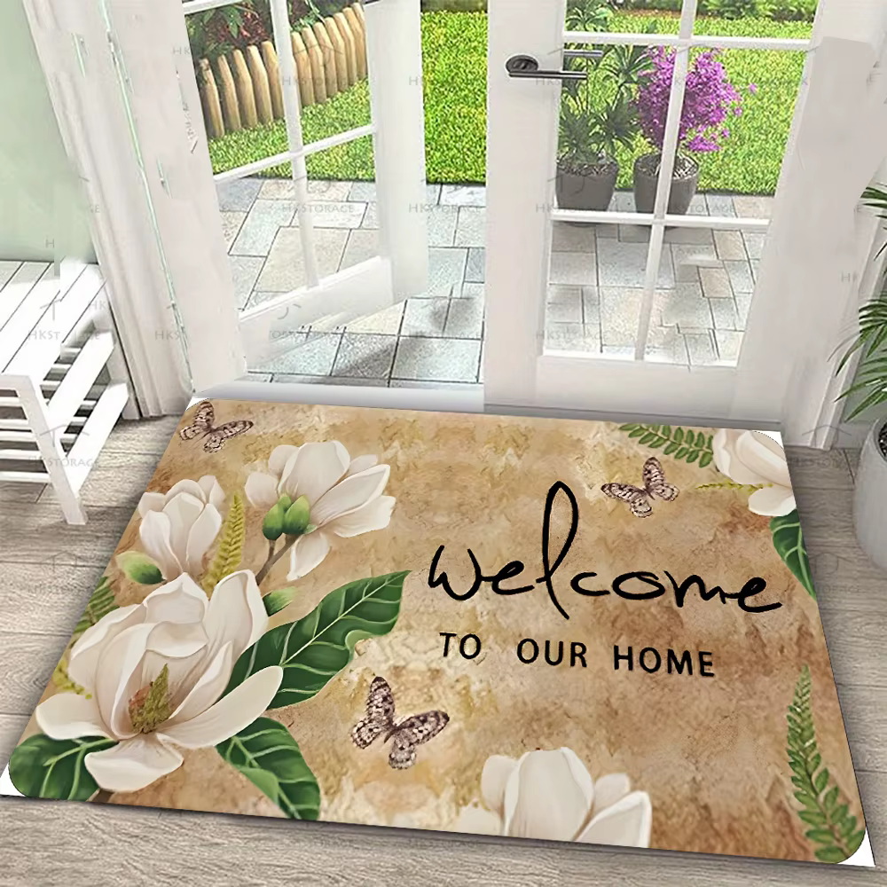 Tapis de bienvenue papillon Floral
