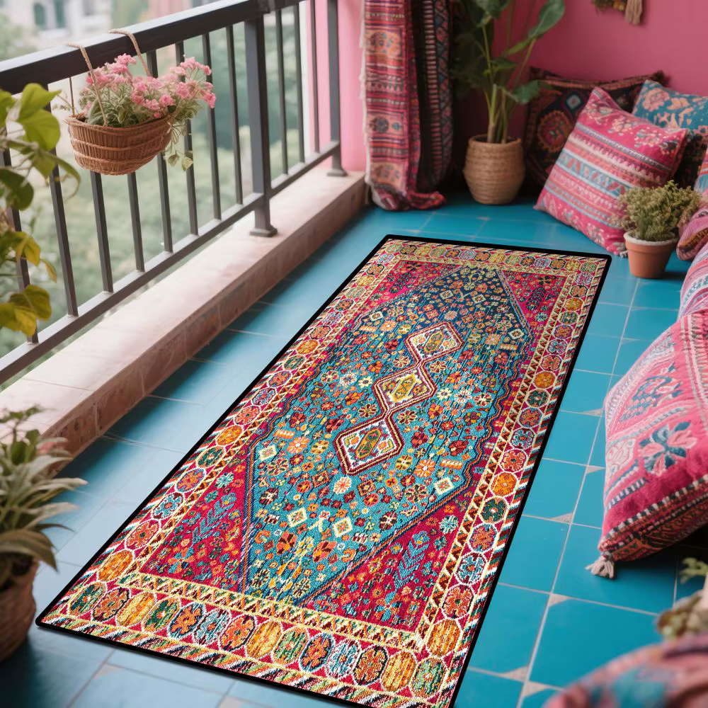 VIKAMA Tapis de couloir persan vintage