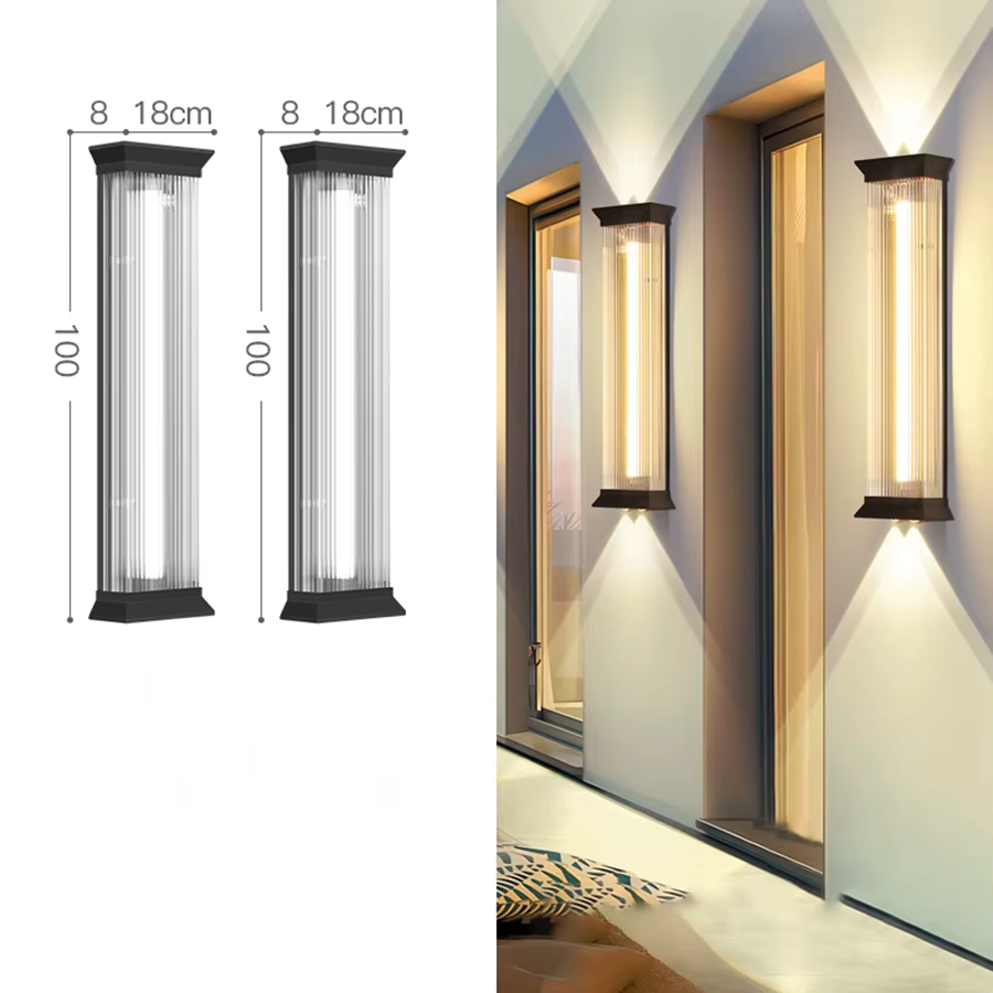 Applique Murale LED Imperméable en Acier Inoxydable, Éclairage d'Extérieur, Idéal pour une Cour, un Jardin, une Villa ou une Terrasse