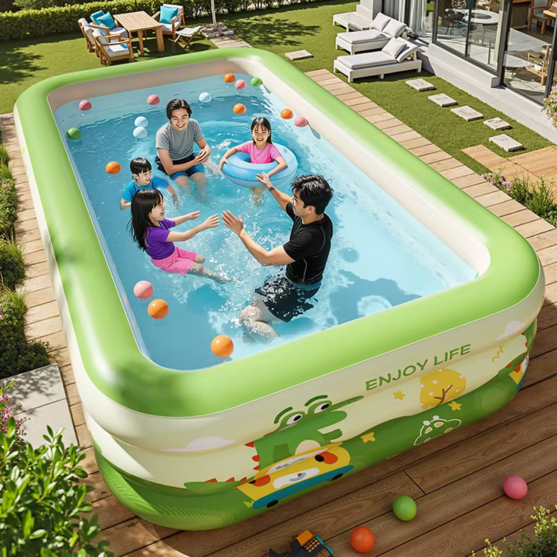 Piscine gonflable pour enfants de 1,5 à 2,6 m pour jardin, fête en plein air, grande piscine familiale, bain intérieur/extérieur pour bébé