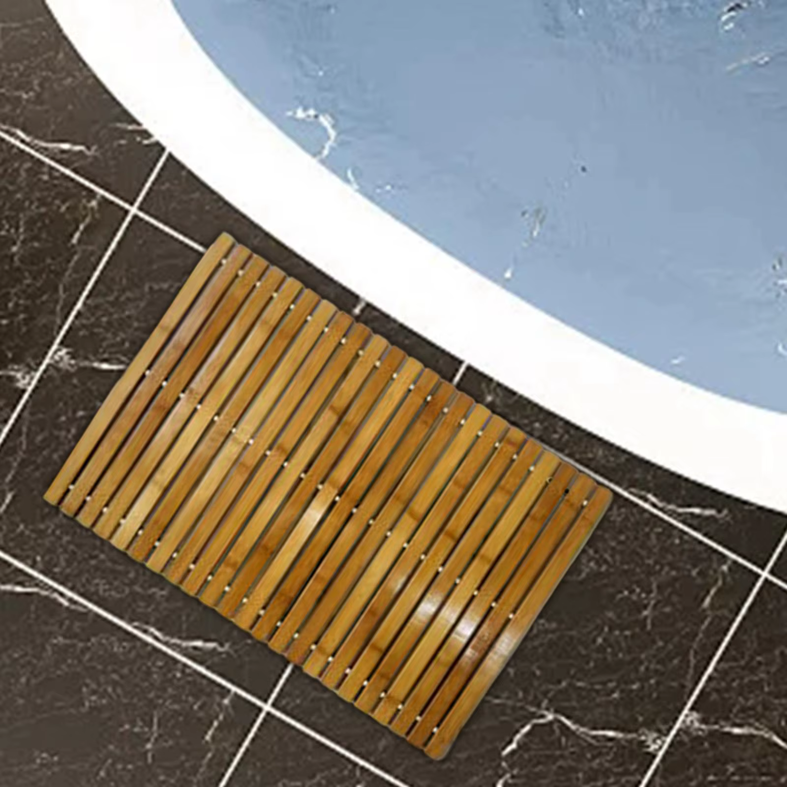 Tapis de bain en bois de bambou naturel