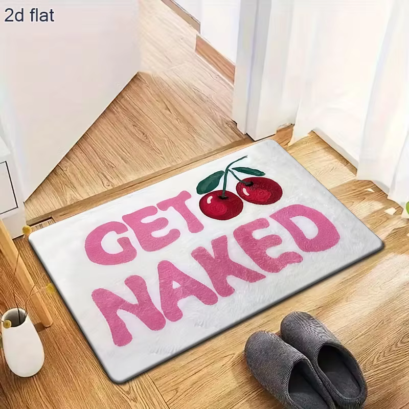Tapis de porte humoristique avec motif « Get Naked », antidérapant, imprimé, pour entrée, salle de bain, décoration de la maison