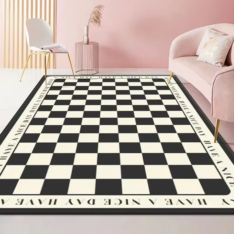 Tapis en damier rétro à la mode